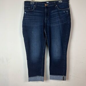 Riders by Lee Indigo Women's Fringe Cuff Boyfriend Jean size 16